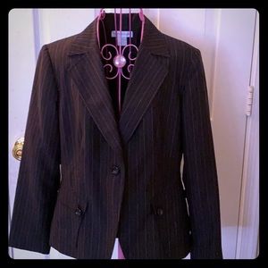Two Piece Pinstripe Jacket & Pants Suit